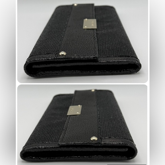 Jimmy Choo Reese Leather & Glitter Clutch w/ Unbranded Chain - Picture 4 of 12